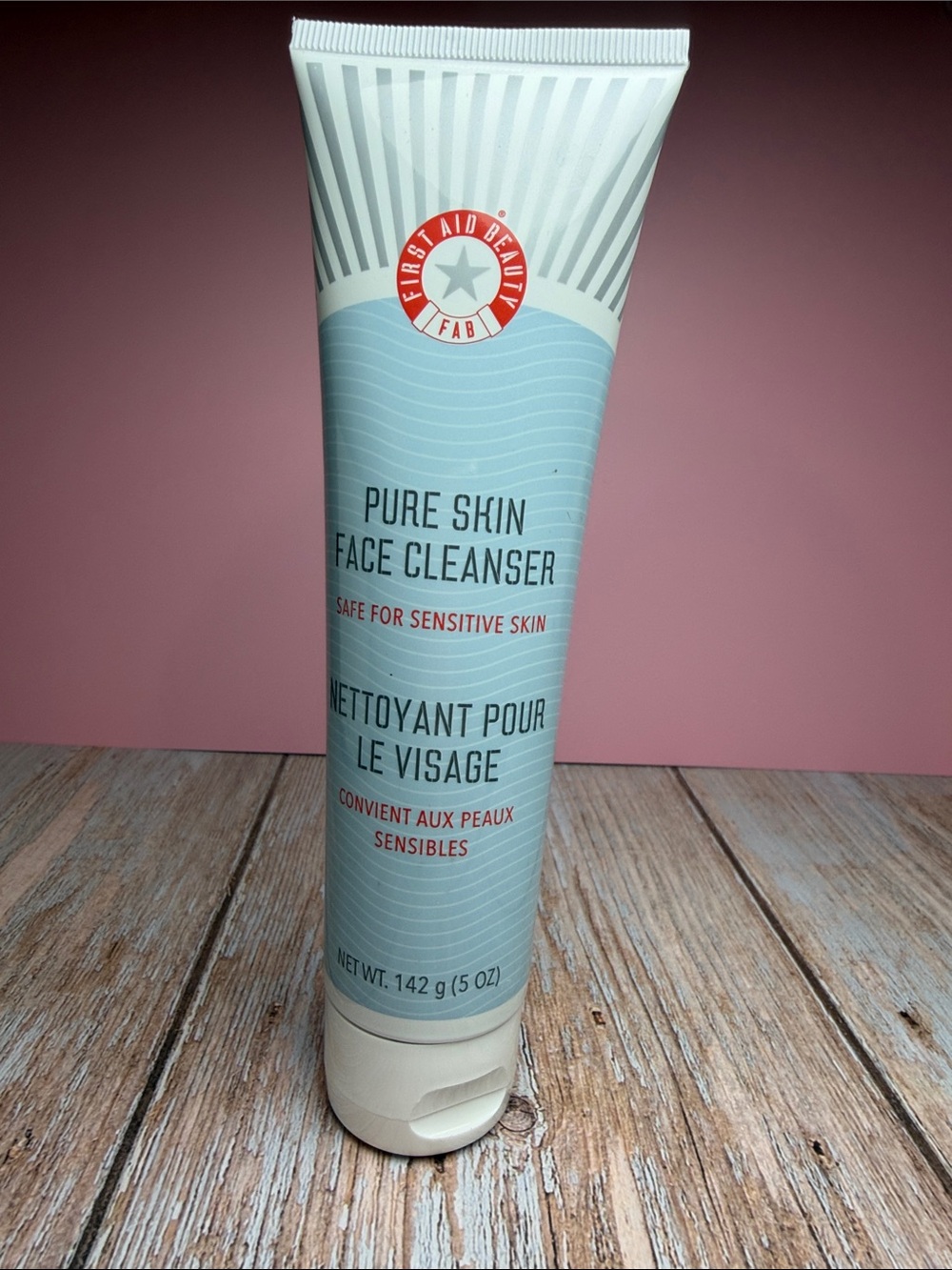 First Aid Beauty Pure Skin Face Cleanser - light blue and white